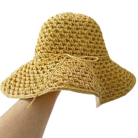 Chico’s Woven Paper Wide Brim Floppy Sun Hat OS - Picture 8 of 9